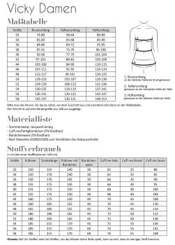 Papierschnittmuster Pullover Vicky Damen